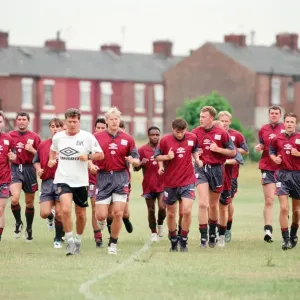 Manchester United in their first day of training. 13th July 1995 Manchester United in their first day of training. 13th July 1995