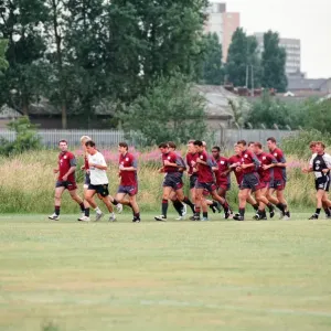 Manchester United in their first day of training. 13th July 1995 Manchester United in their first day of training. 13th July 1995