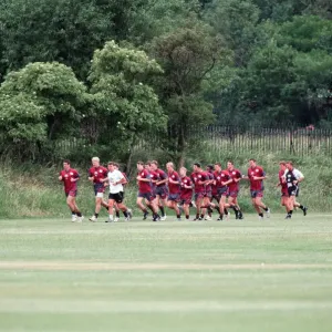 Manchester United in their first day of training. 13th July 1995 Manchester United in their first day of training. 13th July 1995