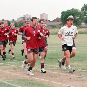 Manchester United in their first day of training. 13th July 1995 Manchester United in their first day of training. 13th July 1995