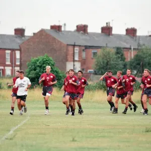 Manchester United in their first day of training. 13th July 1995 Manchester United in their first day of training. 13th July 1995