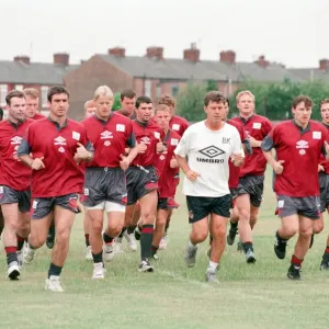 Manchester United in their first day of training. 13th July 1995 Manchester United in their first day of training. 13th July 1995