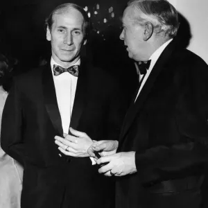 Print of Bobby Charlton with Harold Wilson at a 1970 Downing Street party Print of Bobby Charlton with Harold Wilson at a 1970 Downing Street party
