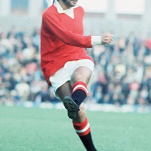 Manchester United footballer George Best in action against Ipswich, 1971