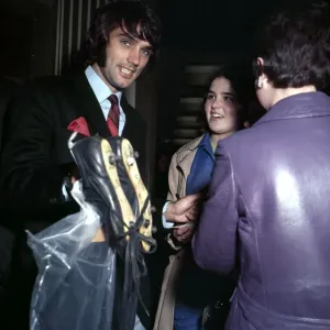 Manchester United footballer George Best carrying his boots September 1969 Manchester United footballer George Best carrying his boots September 1969