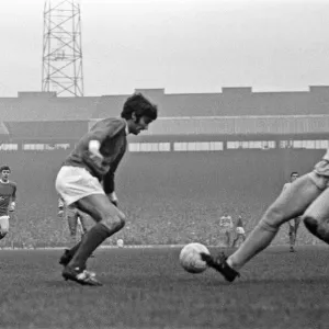 Manchester United footballer George Best faced by Bobby Moore of West Ham during Manchester United footballer George Best faced by Bobby Moore of West Ham during