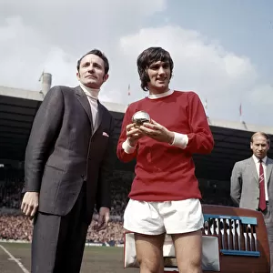 Manchester United footballer George Best receives the European Footballer of the Year