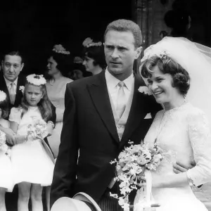 Harry Gregg with Bride Carolyn Mauders Print 1965