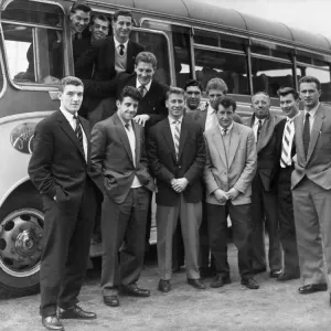 Manchester United leaving Blackpool. March 1958. 22 / 03 / 1958