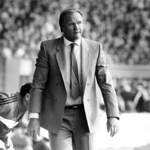Manchester United manager Ron Atkinson after being booked. October 1985 P017037 Manchester United manager Ron Atkinson after being booked. October 1985 P017037