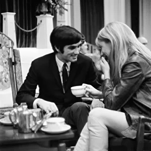 Manchester United and Northern Ireland footballer George Best with girlfriend Jackie