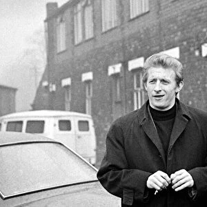 Manchester United Player Denis Law arrives for training February 1969