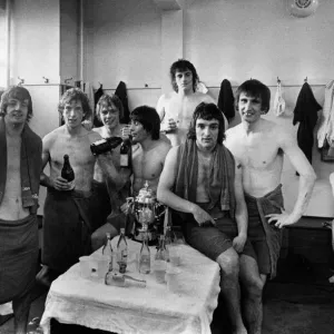 Manchester United Players Celebrate Promotion in 1975 Print