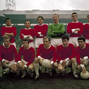 Manchester United pose for a team group photograph at Old Trafford May 1962