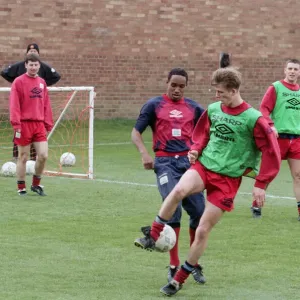 Manchester United in training. 12th May 1995 Manchester United in training. 12th May 1995