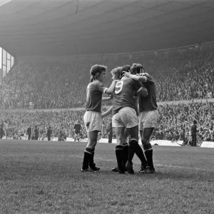 Manchester United v Blackpool, League Division Two, final score 4-0 to Manchester United Manchester United v Blackpool, League Division Two, final score 4-0 to Manchester United