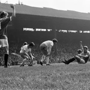 Manchester United v Blackpool, League Division Two, final score 4-0 to Manchester United Manchester United v Blackpool, League Division Two, final score 4-0 to Manchester United