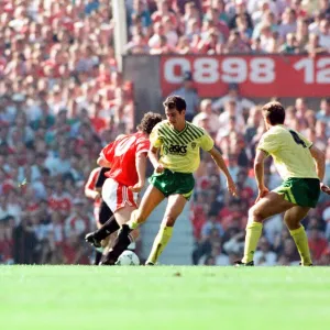 Manchester United v Norwich, league match at Old Trafford, Saturday 7th September 1991 Manchester United v Norwich, league match at Old Trafford, Saturday 7th September 1991