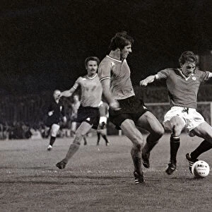 Manchester United v St Etienne - October 1977 players in action during the match