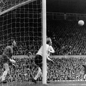 Manchester United v Tottenham Hotspur Denis Law sends in an overhead shot