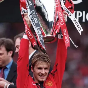Manchester United v Tottenham Hotspur May 1999 David Beckham lifts the Premiership Manchester United v Tottenham Hotspur May 1999 David Beckham lifts the Premiership