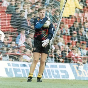 Manchester United youth team goalkeeper Kevin Pilkington in action for the senior team Manchester United youth team goalkeeper Kevin Pilkington in action for the senior team