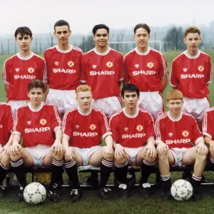 Manchester United youth team pose for a group photograph Manchester United youth team pose for a group photograph