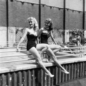 Print of The Manhattans at the Oasis Swimming Pool