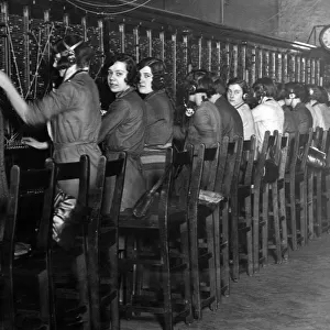 The manual telephone exchange in Newcastle. 22nd December 1930