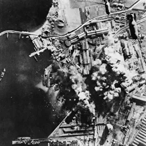 Marauders of the U.s Air Force blasting the Italian port of Piombino on the the Ligurian