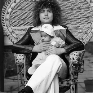 Marc Bolan with girlfriend Gloria Jones and their baby son Marc Bolan with girlfriend Gloria Jones and their baby son