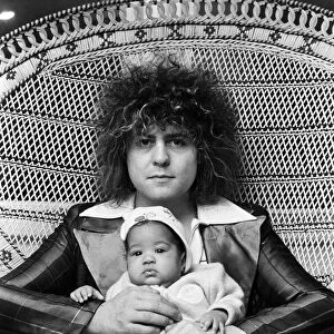 Marc Bolan with girlfriend Gloria Jones and their baby son