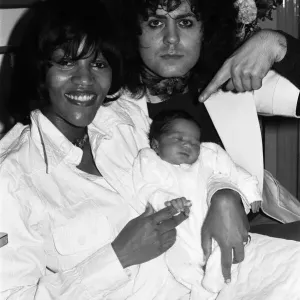 Marc Bolan with girlfriend Gloria Jones and their baby son Marc Bolan with girlfriend Gloria Jones and their baby son