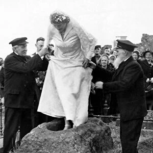 Margaret Allison did not stumble over the "wedding stone"