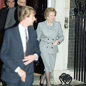 Margaret Thatcher at 10 Downing Street following the Prime Ministers resignation