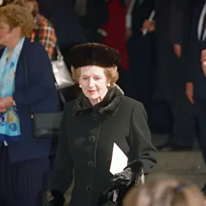 Margaret Thatcher attending the photographer Terence Donovans memorial service at St