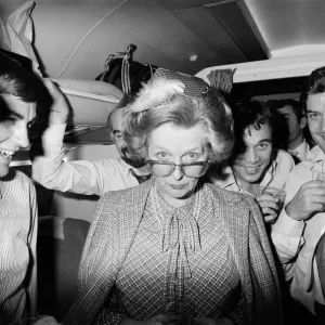 Margaret Thatcher Relaxes on Board VC-10 Plane Print 1984