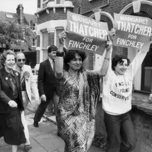 Margaret Thatcher campaigning in Finchley constituency print Margaret Thatcher campaigning in Finchley constituency print