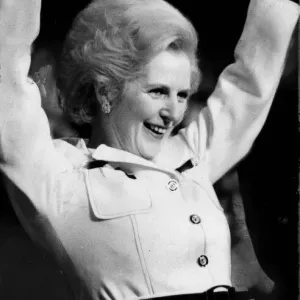 Margaret Thatcher celebrating at conference - 9th October 1976