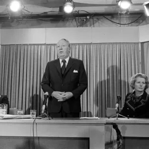 Margaret Thatcher and Edward Heath - February 1974 at at Press Conference