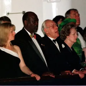 Margaret Thatcher and husband Denis in Hong Kong on board Royal Yacht Britania with Margaret Thatcher and husband Denis in Hong Kong on board Royal Yacht Britania with