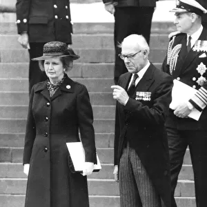 Margaret Thatcher and husband Denis at St Pauls Cathedral for Falklands War memorial