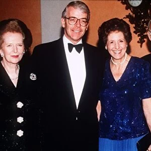 Margaret Thatcher with John Major and Norma Major and her Husband Denis Thatcher at her