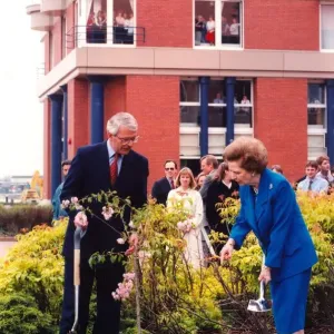 Margaret Thatcher and John Major Print: Teesside Tree Planting 1993 Margaret Thatcher and John Major Print: Teesside Tree Planting 1993
