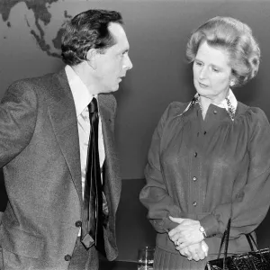 Margaret Thatcher, Leader of the Conservative Party, who is being interviewed by Brian Margaret Thatcher, Leader of the Conservative Party, who is being interviewed by Brian