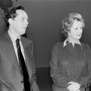 Margaret Thatcher, Leader of the Conservative Party, who is being interviewed by Brian Margaret Thatcher, Leader of the Conservative Party, who is being interviewed by Brian
