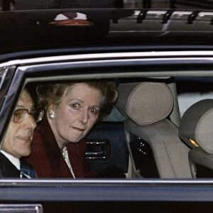 Margaret Thatcher leaving No. 10 Downing Street for the last time as Prime Minister