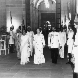 Margaret Thatcher with Mrs I Gandhi during Indian Tour - 20th April 1981