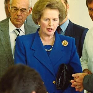 Margaret Thatcher at the opening of the Millicom Factory in Darlington with husband