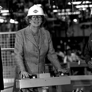 Margaret Thatcher Opening Nissan Factory Print